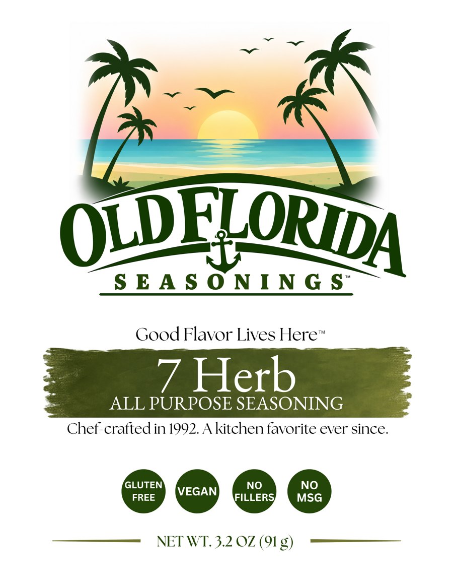 Old Florida Seasonings 7 Herb All Purpose Seasoning package front